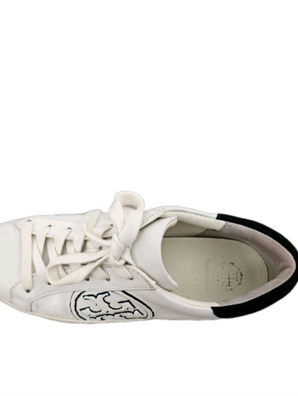 💖Tory Burch White Leather Logo Low-Top Sneaker size 7 💖 - Picture 4 of 10